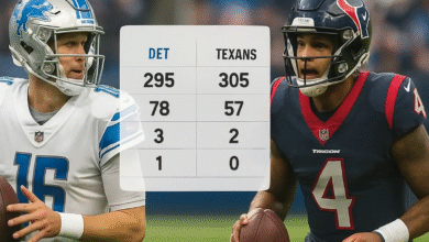 Detroit Lions vs Houston Texans Match Player Stats