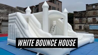 white bounce house